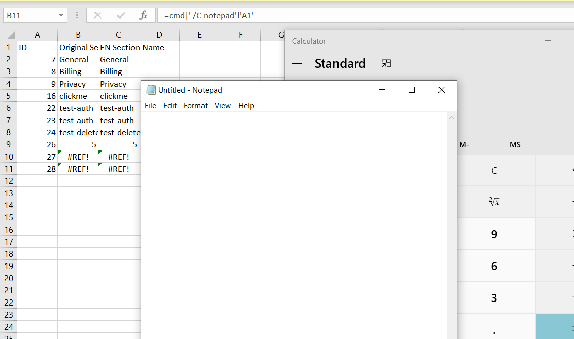CSV Formula Injection, figure 9